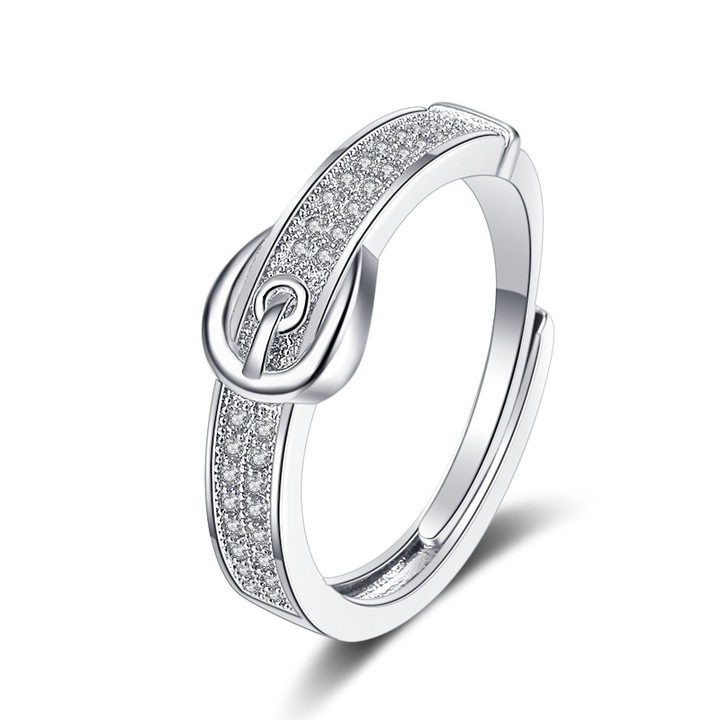 OEM nyitott női gyűrű, öv alakú, állítható, ezüst