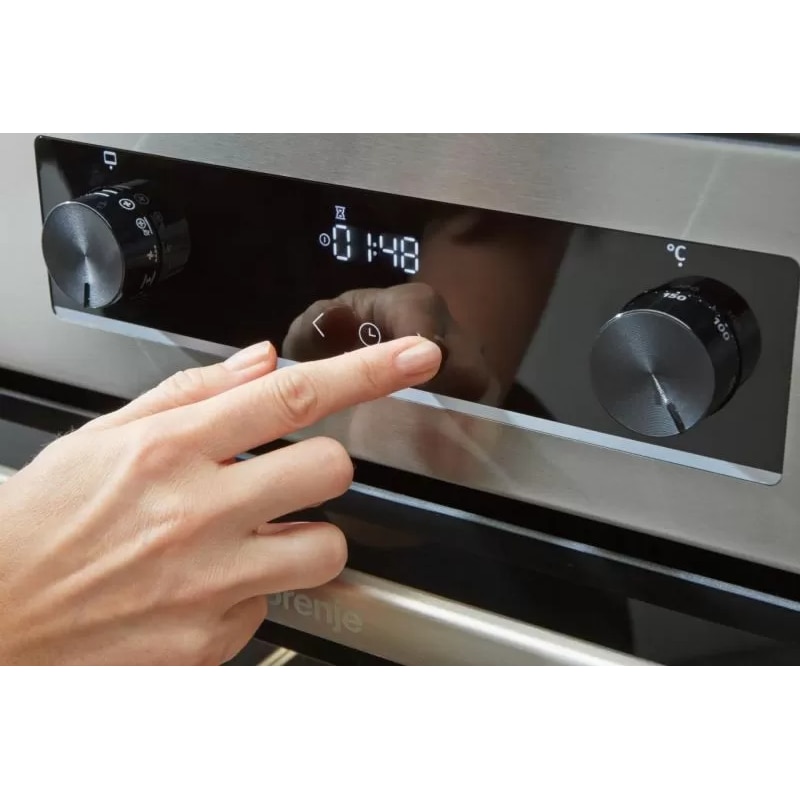 Aragaz vitroceramica, Gorenje, GECS6C70WC, 71 l, 11 functii, Alb