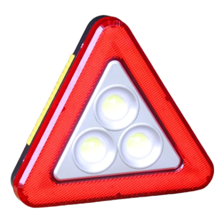 LED авариен триъгълник 5в1, Соларен панел, USB зареждане, 3 батерии АА
