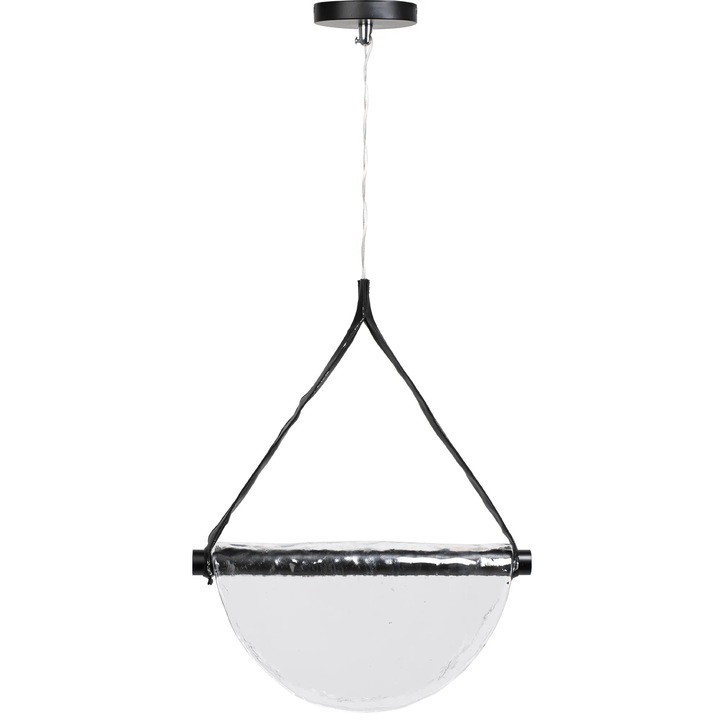 Lustra pentru Tavan Suspendabila Toolight, Sursa Led Incorporata, Sticla cu Aluminiu, 33x41 cm, Transparent