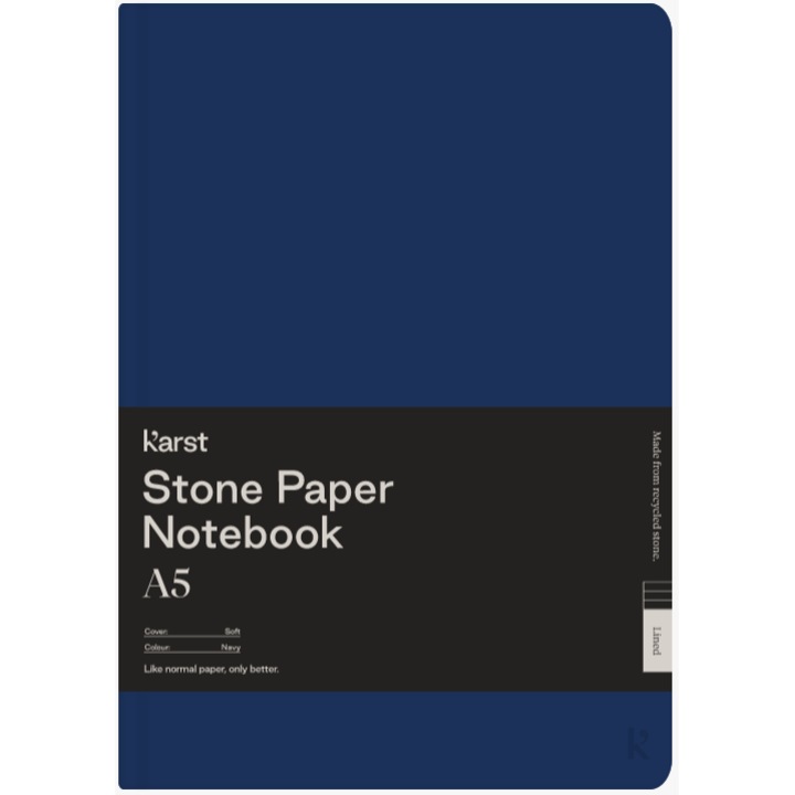 Carnet A5 - Stone Paper - Softcover, Lined - Navy
