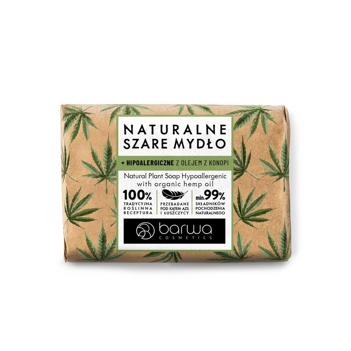 Хипологенен сапун с органично конопено масло Natural Plant, Barwa Cosmetics, 90 g