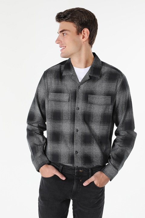 COLIN'S, Kockás ing mellzsebbel, Fekete/Szürke