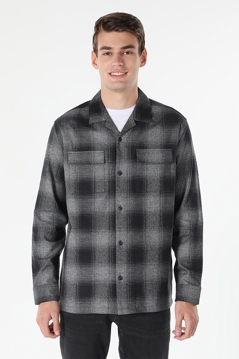 COLIN'S, Kockás ing mellzsebbel, Fekete/Szürke