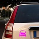 Sticker decorativ perete, auto si geam, Matiz, Roz, 25 cm