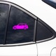 Sticker decorativ perete, auto si geam, Mini cooper lateral, Roz, 25 cm