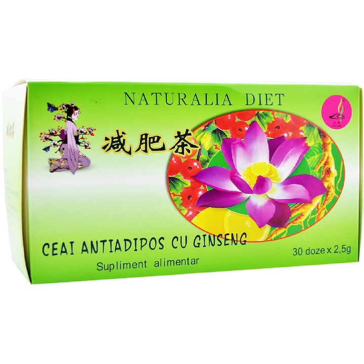 Ceai Antiadipos cu Ginseng, 30 doze x 2,5 gr, Naturalia Diet