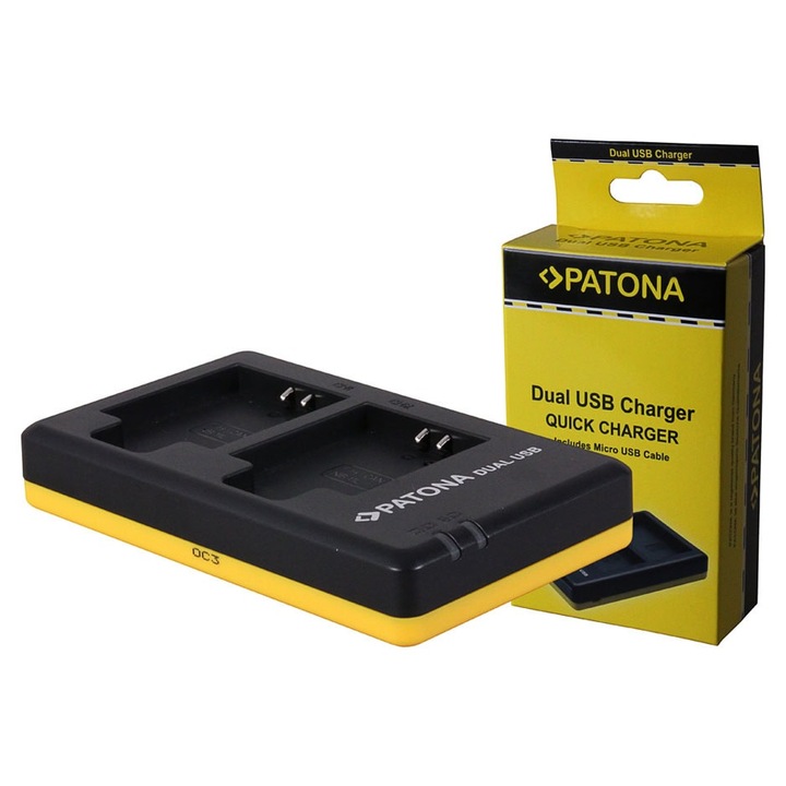 Incarcator Patona Dual Charger Slim micro-USB NB-11L pentru Canon-1962