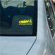 Sticker decorativ perete, auto si geam, No free rides dacia logan, Galben, 25 cm