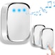 Sonerie wireless, BYONDSELF®, pentru usa/ poarta, exterior, digitala, electrica, rezistenta la apa, IP44, Distanta 300 m, 2 receptor, Volum 4 trepte Ajustabil, 36 Melodii, Alb