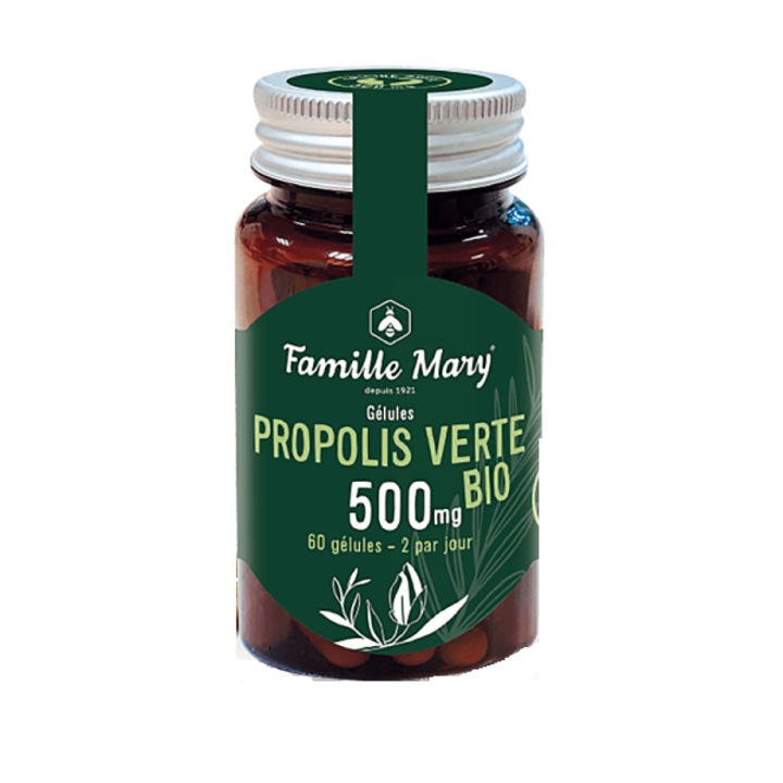 Хранителна добавка Famille Mary, Propolis Verte BIO, Био зелен прополис 500 mg, 60 капсули