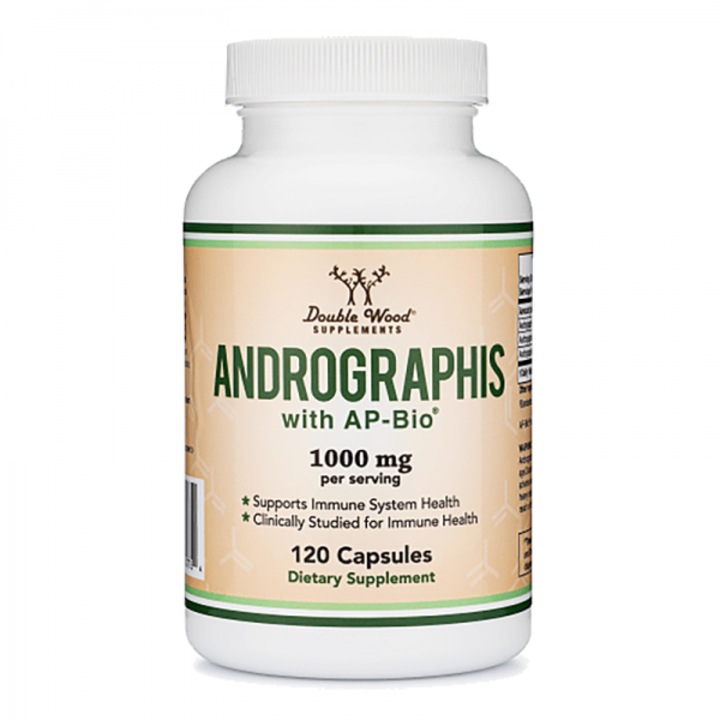 Хранителна добавка Double Wood, Andrographis with AP-Bio®, Андрографис, 120 капсули