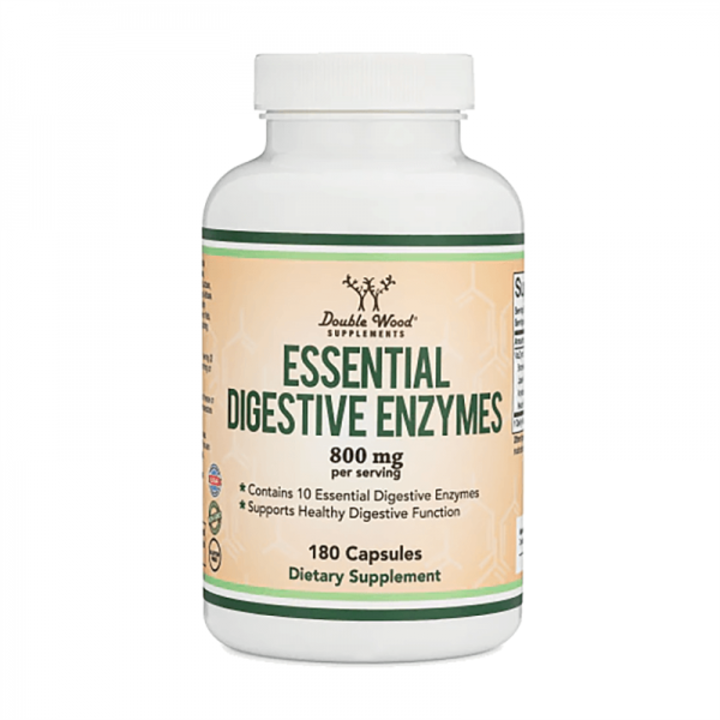 Хранителна добавка Double Wood, Essential digestive enzymes, Храносмилателни ензими, 180 капсули