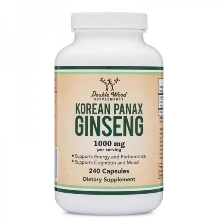 Хранителна добавка Double Wood, Korean Panax Ginseng - Корейски женшен, 240 капсули