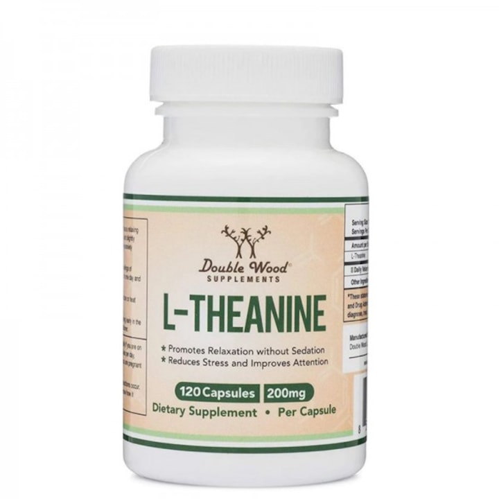 Хранителна добавка Double Wood, L-Theanine, Л-Теанин x 120 капсули