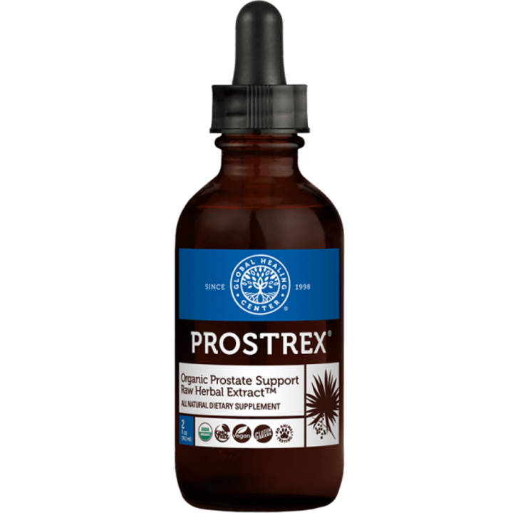 Хранителна добавка Global Healing, Prostrex® Raw Herbal Extract, Билкова смес за здравето на простатата, 59.2 ml
