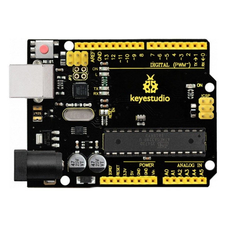 Развойна платка UNO R3 KS0001, Keyestudio, 5 V, Съвместима с Arduino