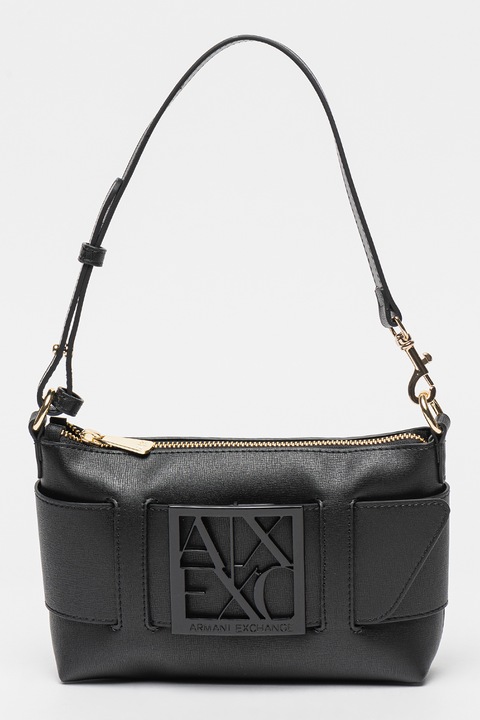 ARMANI EXCHANGE, Geanta de umar cu logo supradimensionat, Negru