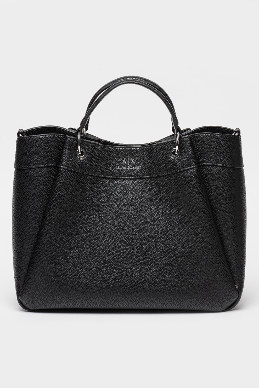ARMANI EXCHANGE, Geanta tote de piele ecologica cu aspect texturat, Negru