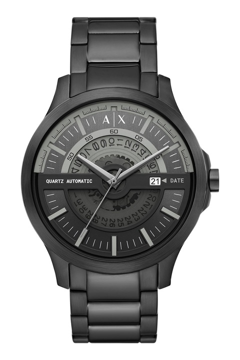 ARMANI EXCHANGE, Автоматичен часовник от неръждаема стомана, Черен