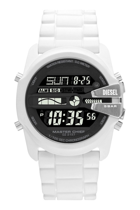 Diesel, Дигитален часовник със силиконова каишка, Бял