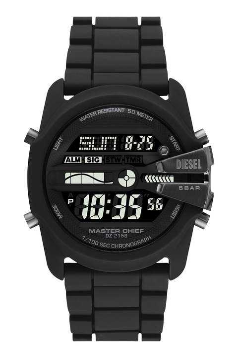 Diesel, Дигитален часовник със силиконова каишка, Черен