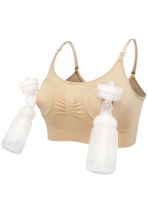 Bufnitel 2 az 1-ben melltartó szoptatáshoz és mellszívó támogatáshoz, XL, bézs