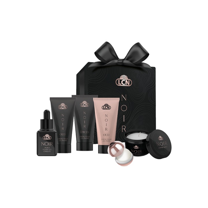 Set cu 5 produse cosmetice pentru ingrijirea pielii plus lumanare Deluxe Noir, LCN Cosmetics®