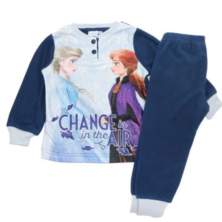 Pijama groasa maneca lunga polar, Frozen II 15692, Bleumarin