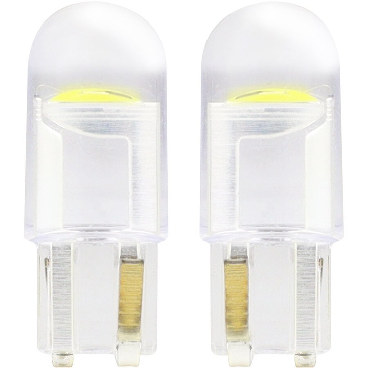 Bec led standard t10 w5w cob hpc 12v alb transparent