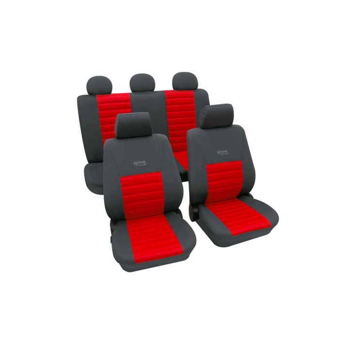 Комплект автотапицерия Petex Active Sports, Универсална Тапицерия, Червен, 11 части