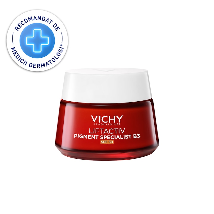 Crema de zi antirid B3 Vichy LIFTACTIV Specialist pentru corectarea tenului cu pete pigmentare, cu niacinamida si SPF 50, 50 ml