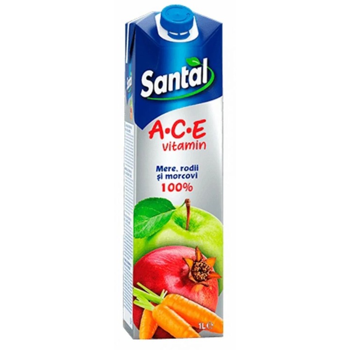 Santal Ace Витамин 100%, с аромат на ябълка и морков, количество 1000 ml