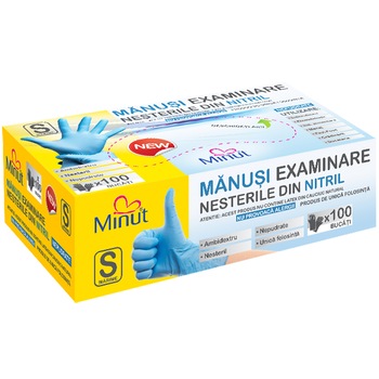 Manusi examinare nitril, nepudrate, Minut, marimea L Manusi examinare nitril, nepudrate, Minut, marimea L