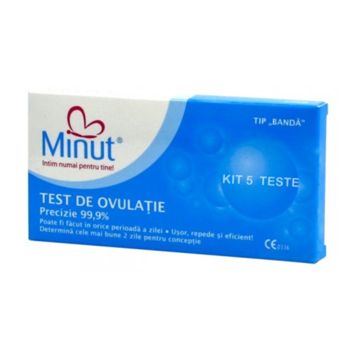 Test de ovulatie Minut intim, tip banda-5 bucati + 1 test sarcina cadou