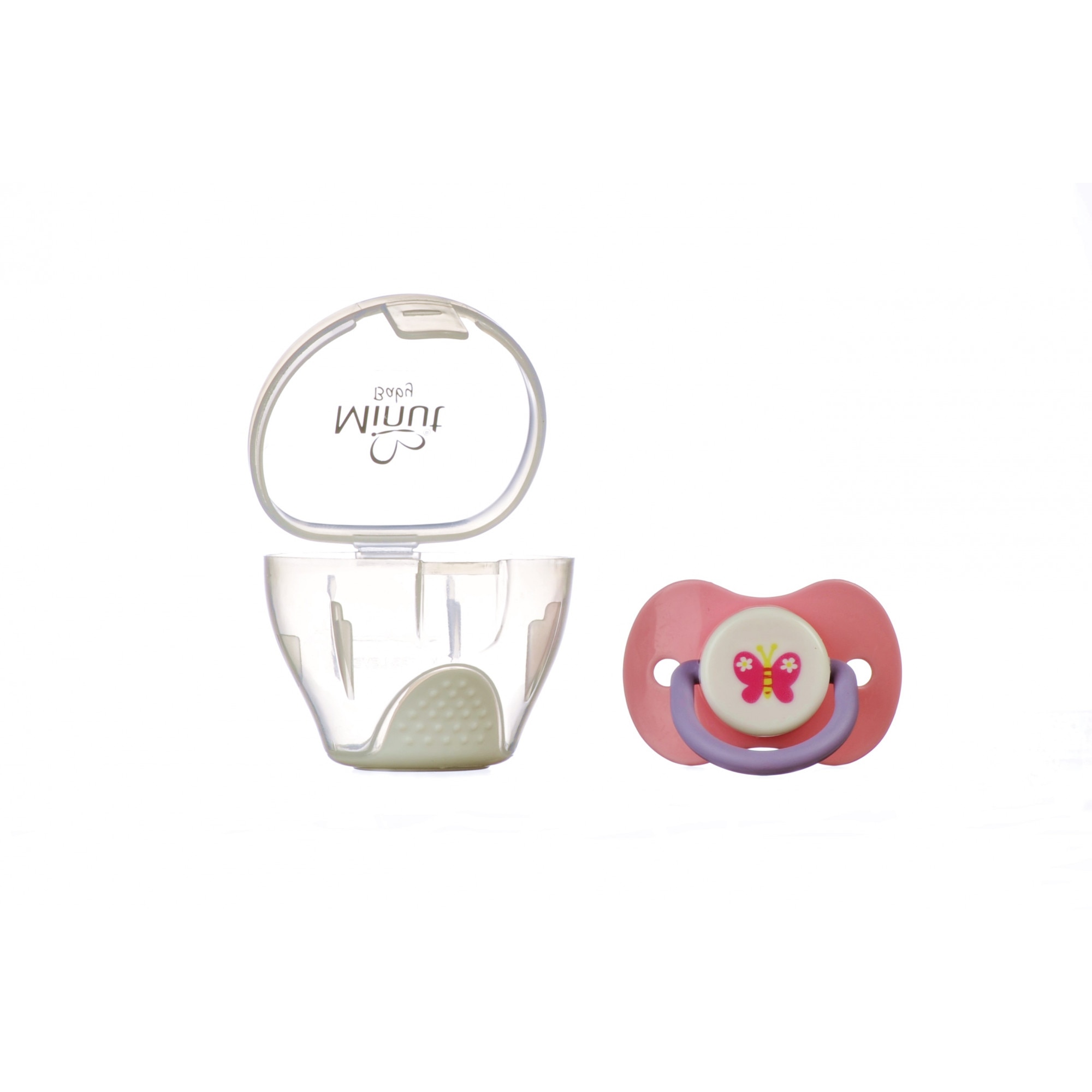 Suzeta Minut Baby si cutie pentru sterilizare, 0+ roz