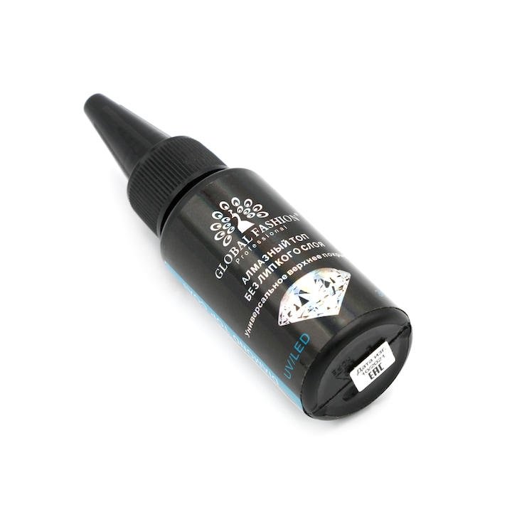 Top coat unghii, Global Fashion, top/finisare, fara strat lipicios, 30 ml, transparent