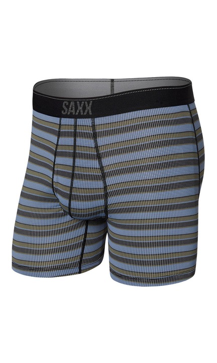 Boxeri Barbati Saxx Quest Performanta, Ultra-Respirabili pentru Trekking, Drumetii Montane si Activitati Sportive, Lenjerie Intima cu Uscare Rapida din Nylon-Elastan-Poliester, Asigura Confort Superior, Tehnologie Avansata, Albastru-Maro