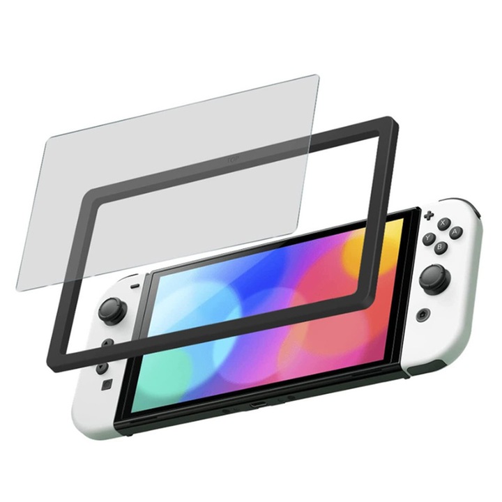 OEM képernyővédő készlet, Üveg, Nintendo Switch OLED kompatibilis, 2db Átlátszó
