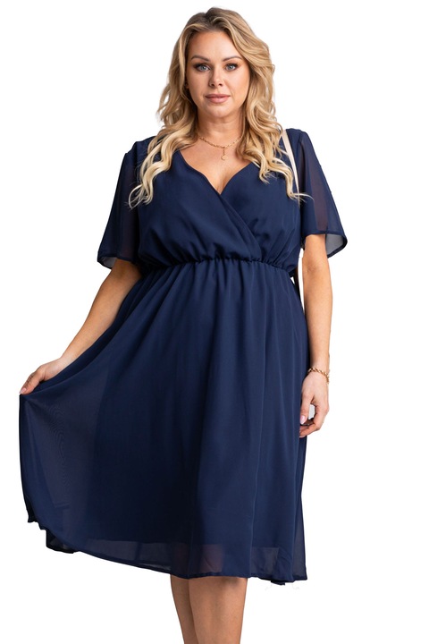 Rochie femei, KARKO, Poliester, Bleumarin