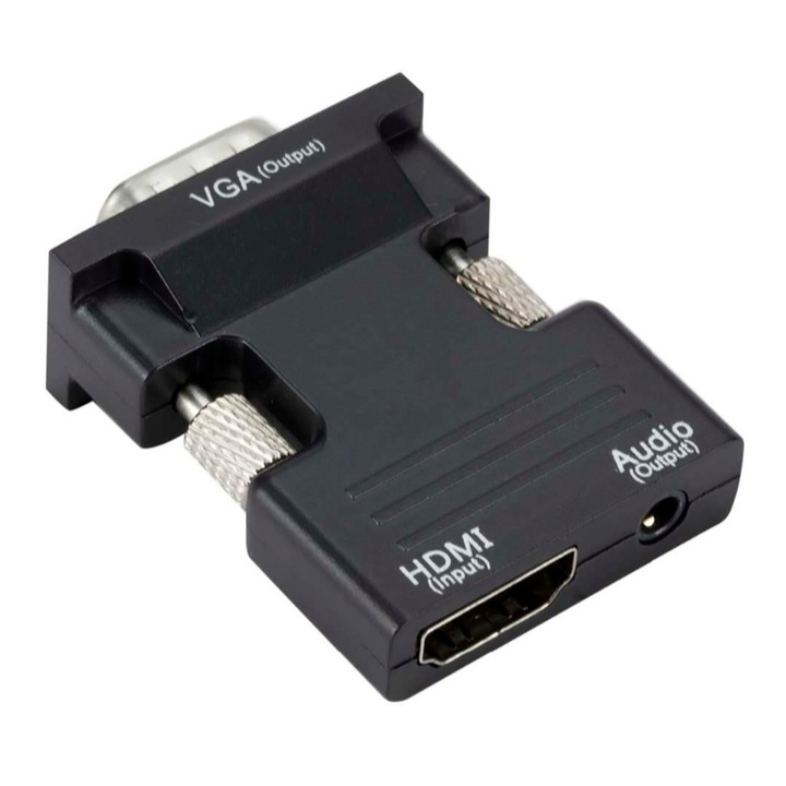 Adaptor, PowerTech, HDMI/VGA, Negru