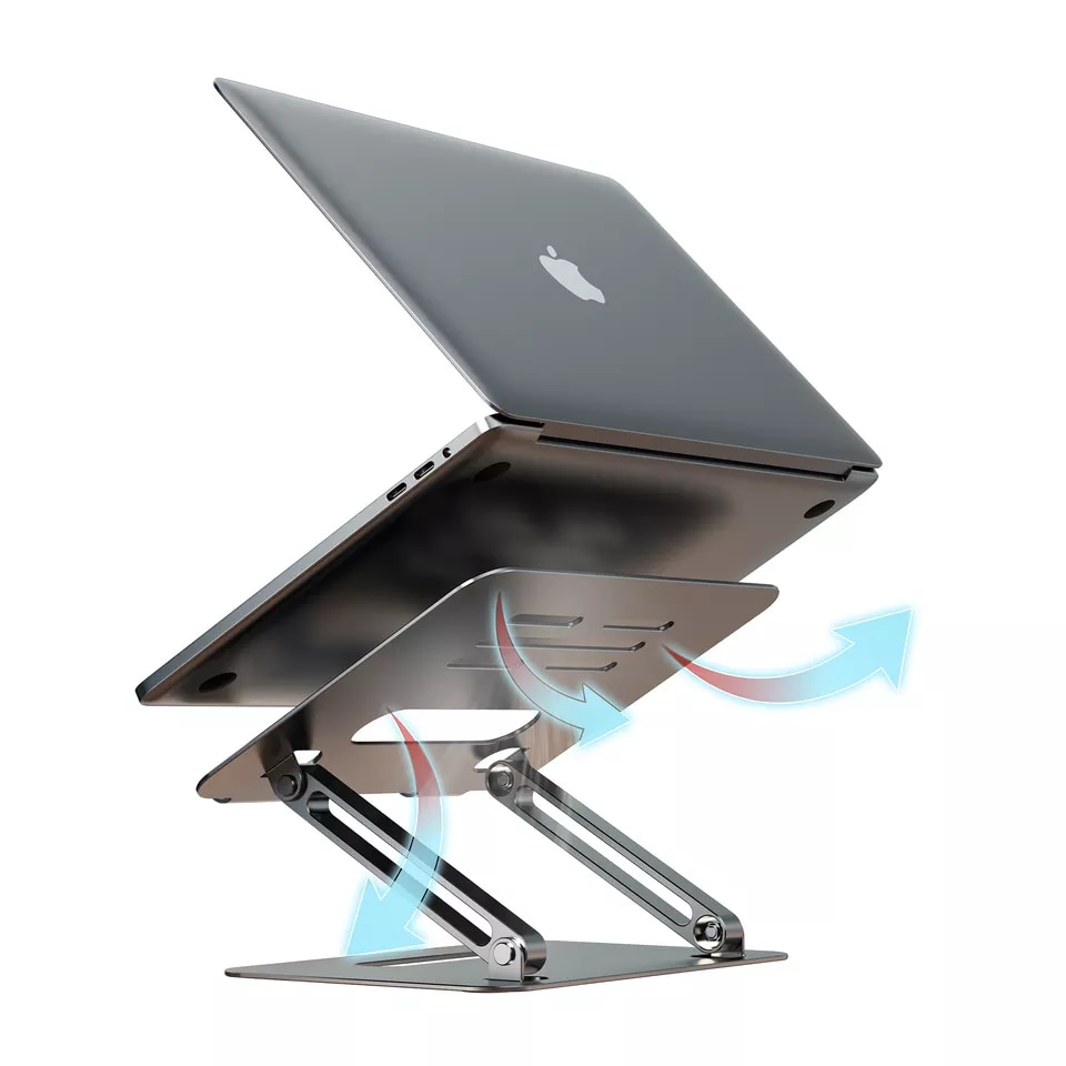 Stand reglabil pentru laptop MTP, Aluminiu, unghi inclinare reglabil ...