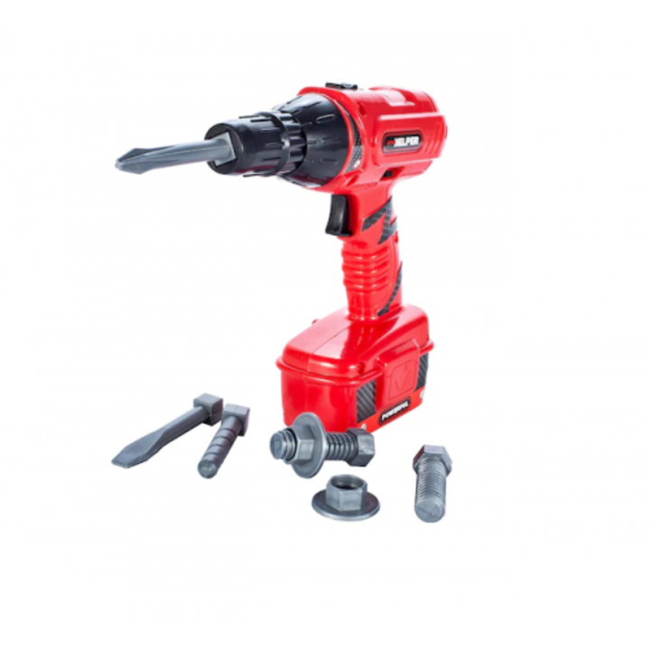 Bormasina de jucarie cu accesorii, portocaliu