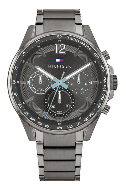 Tommy Hilfiger, Мултифункционален часовник от неръждаема стомана с лого, Тъмносив