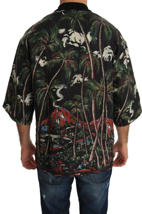 Férfi ing, Dolce & Gabbana, Black Volcano Sicily, Multicolor, S
