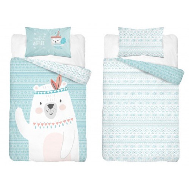 Lenjerie de pat 100x135 turcoaz lama 3960 A Mayamoo 105