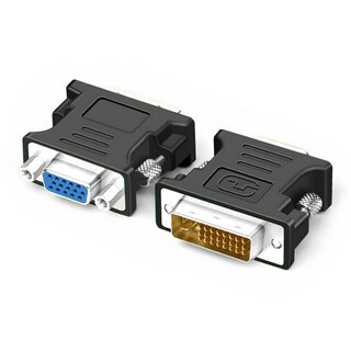3GO Cavo DVI-VGA 2 Metri, Maschio-maschio, Nero, Per Collegare Monitor Con Uscita DVI A Computer Con Ingresso VGA