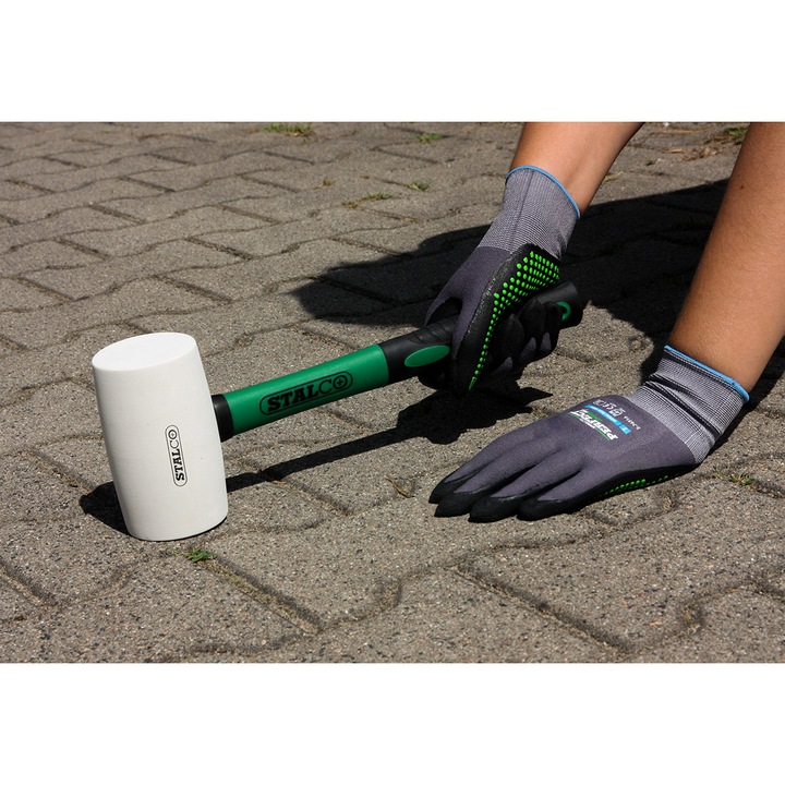 Útburkoló kalapács, Gumi, Üvegszálas nyél, Barkácsoláshoz, 60 mm