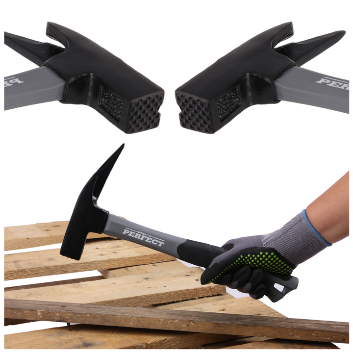 Ciocan De Tamplarie, Cu Maner Din Fibra De Sticla, Greutate 600 g, Reduce Vibratiile, Ideal Pentru Atelier Sau Bricolaj, Cap Din Otel Forjat, Echilibrat Si Rezistent, Culoare Negru/Gri