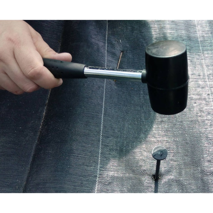 Gumi kalapács, Acél fogantyú, Burkoláshoz, 90 mm